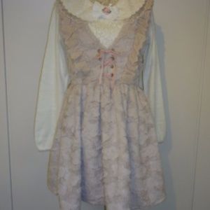 Liz Lisa furry lavender jumpsuit dress Small